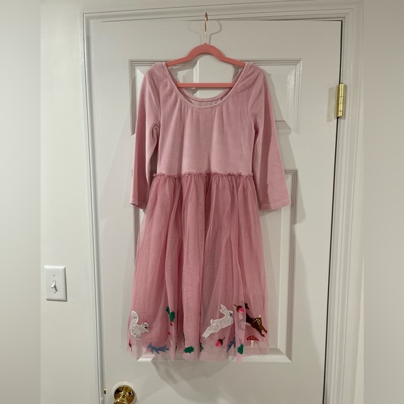 NWT Mini Boden Woodland Animals Holiday Tulle dress size 11/12Y - Picture 1 of 8